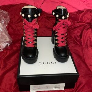 Gucci vintage combat platform boots